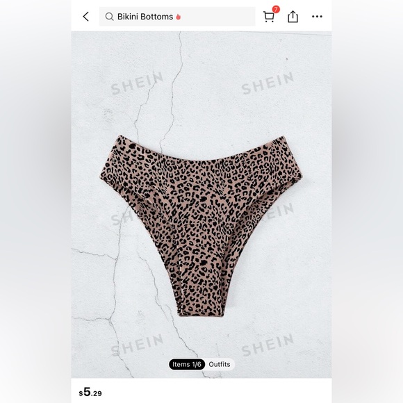 SHEIN Leopard Print Bikini Bottoms - Picture 1 of 5